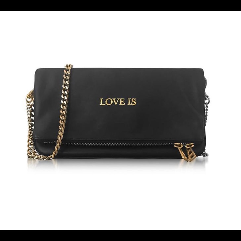 Zadig & Voltaire Rock Words “Love Is” Crossbody Bag Clutch Shoulder Bag